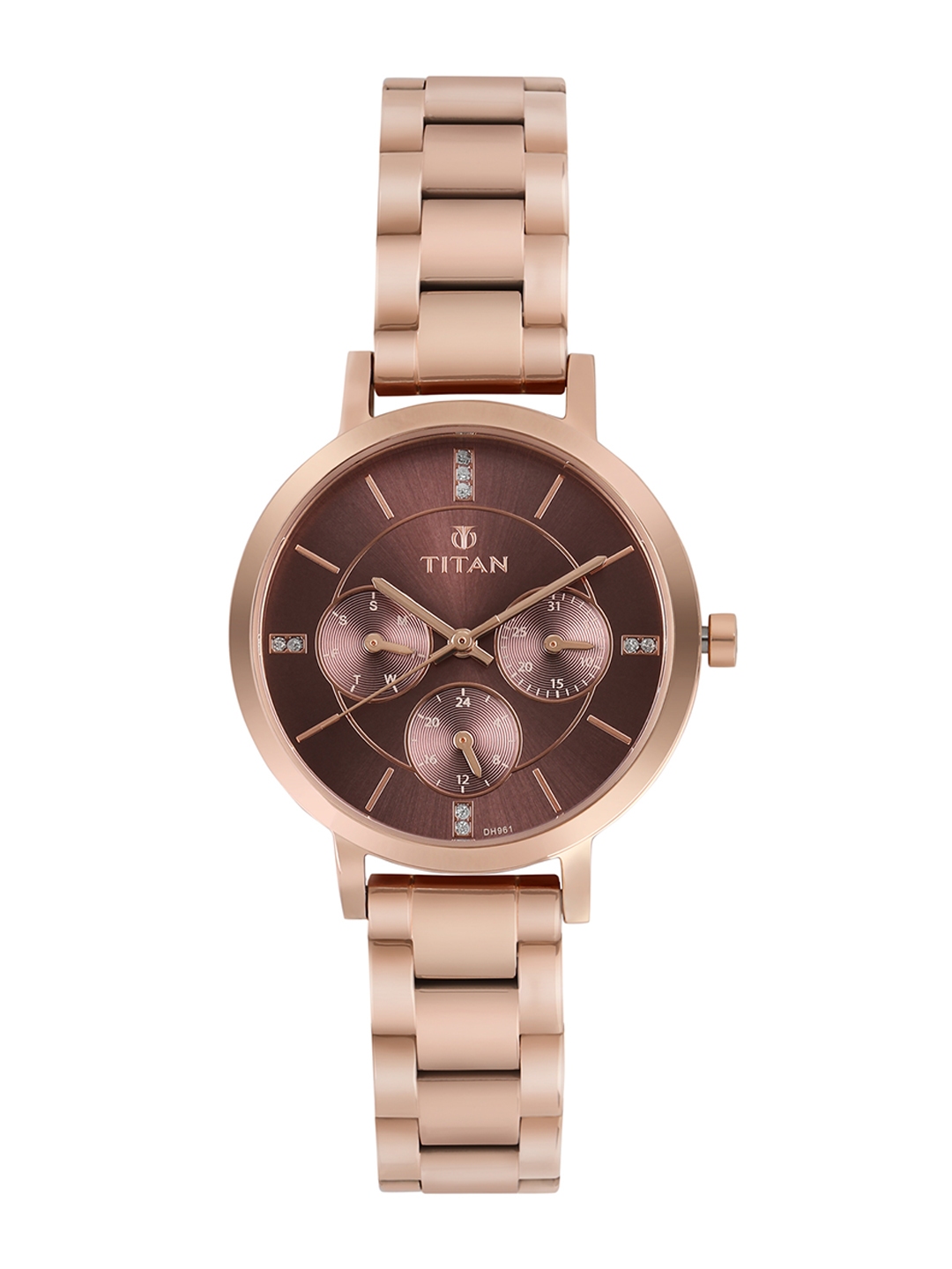titan automatic watch rose gold