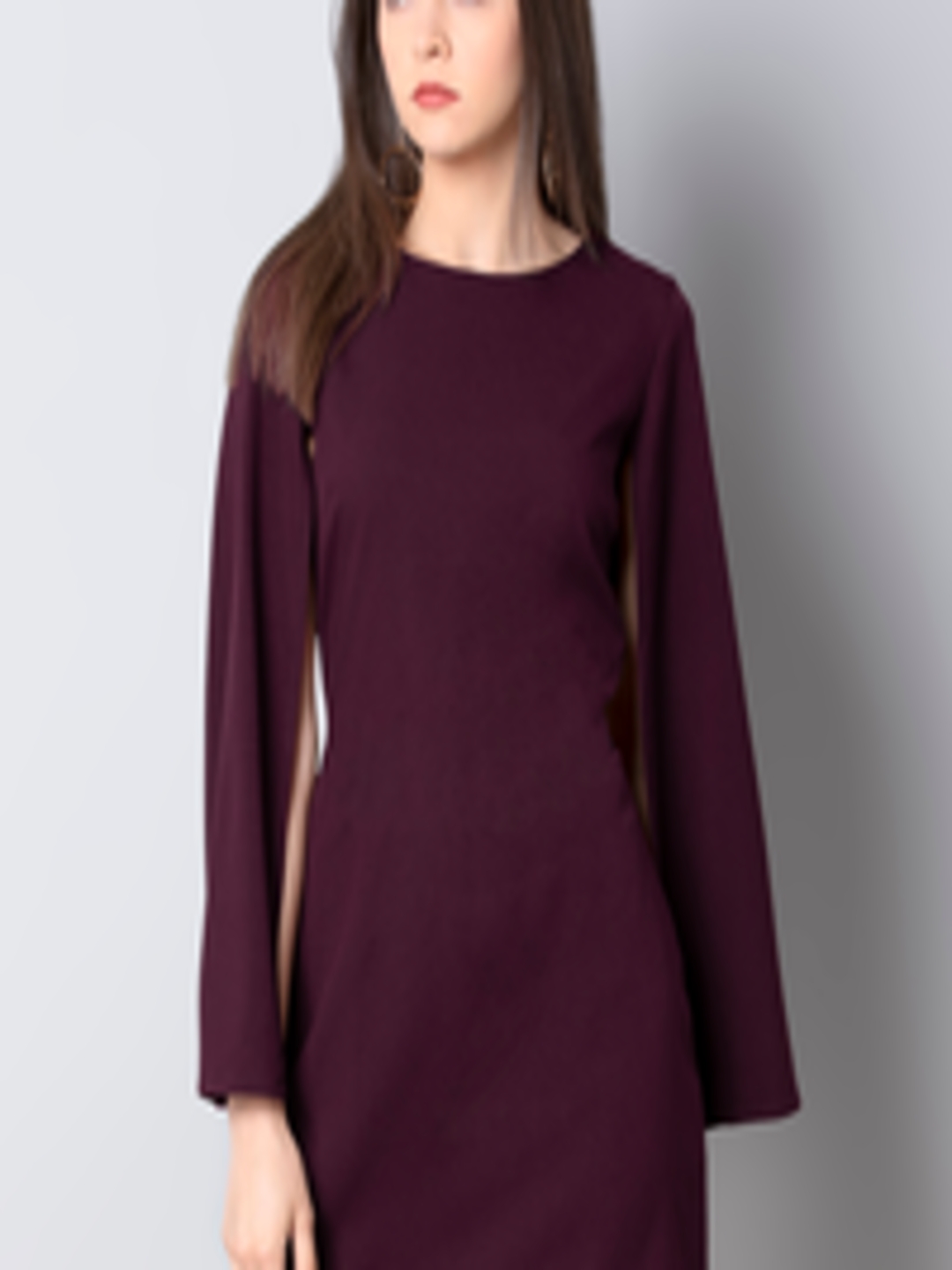 Buy FabAlley Women Solid Purple Sheath Dress - Dresses for Women ...