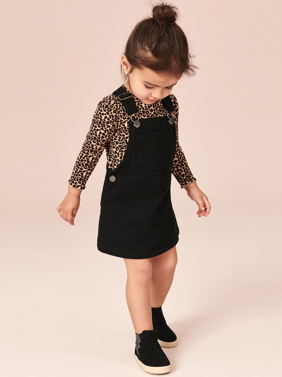 Buy Next Girls Solid Black Pinafore Dress Dresses for Girls 10839298