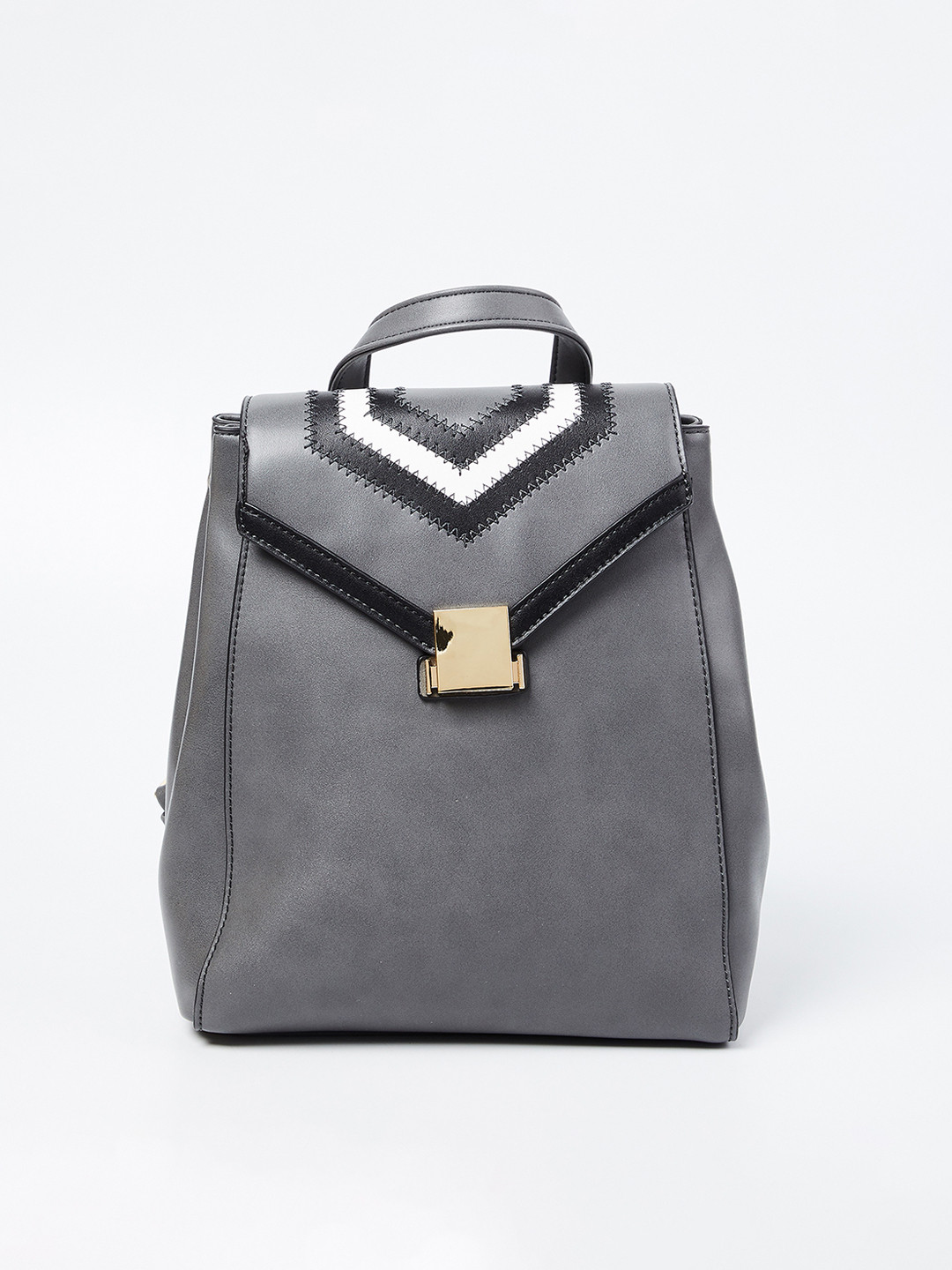 Buy CODE By Lifestyle Women Charcoal Grey Solid Backpack Backpacks