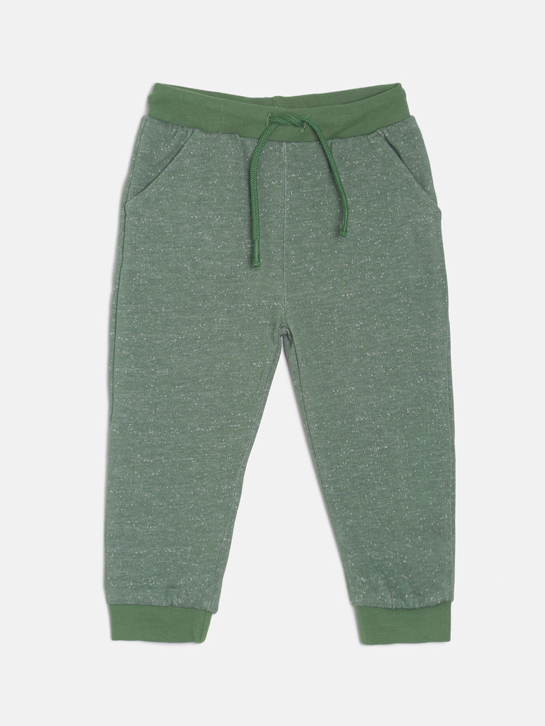 Buy MINI KLUB Green Boys Green Self Design Joggers Track Pants for