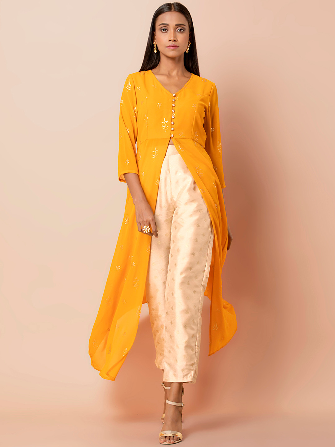 Buy INDYA Women Yellow Solid Tunic Tunics for Women 10842558 Myntra