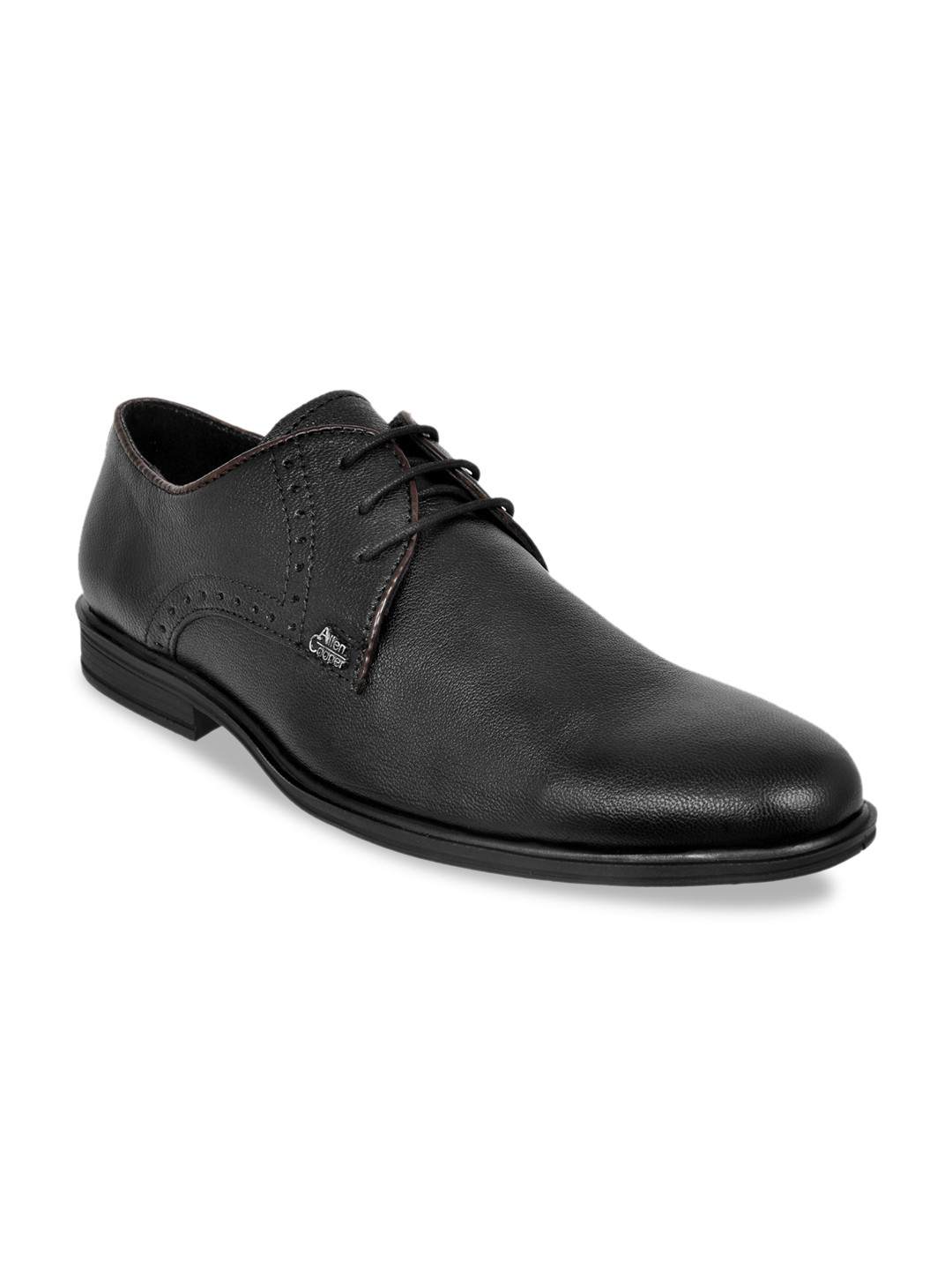 Buy Allen Cooper Men Black Solid Leather Formal Debys Formal Shoes