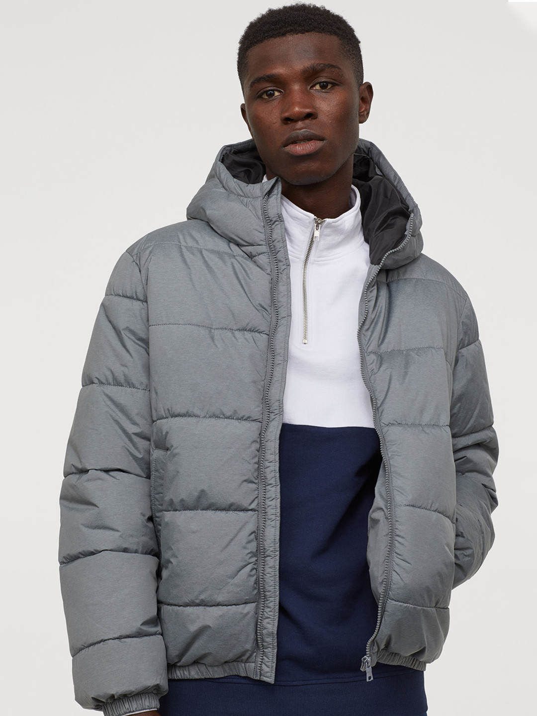 Buy H&M Men Grey Padded Jacket Jackets for Men 10844734 Myntra