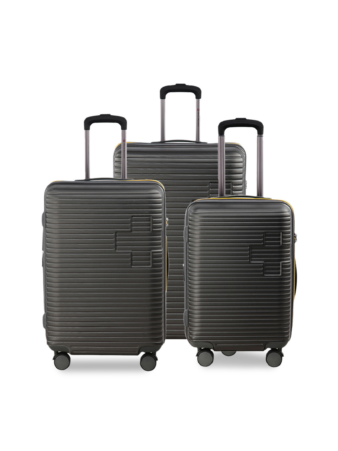 Buy Swiss Military Unisex Grey Set Of 3 Trolley Bags Trolley Bag for