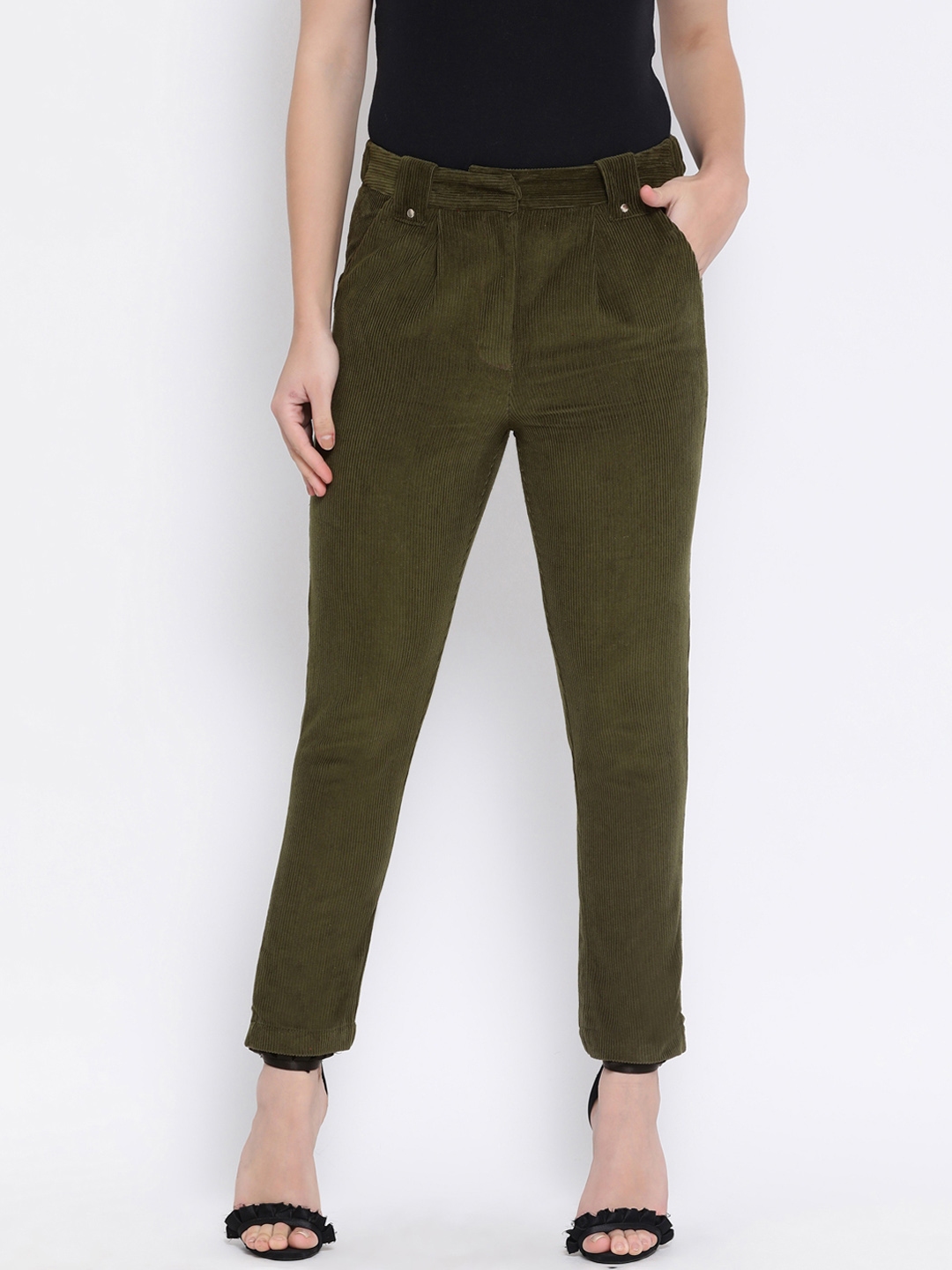 olive green trousers for ladies