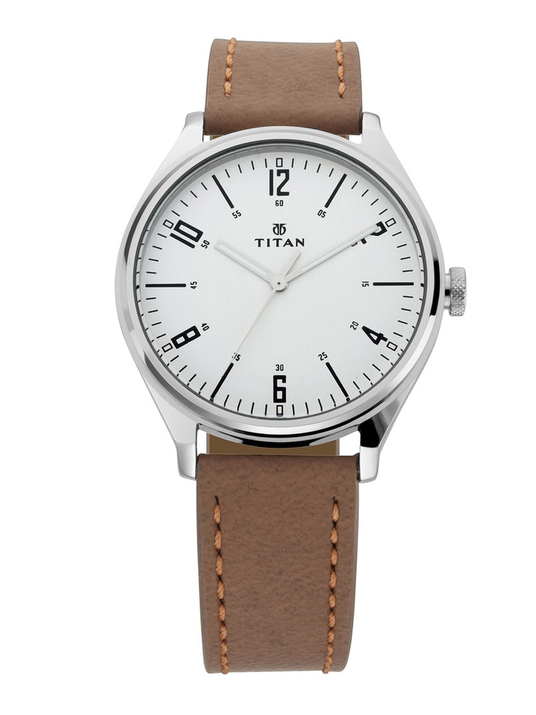 Buy Titan Men Silver Toned Analogue Leather Watch 1802SL01  - Watches for Men 10855686 | Myntra