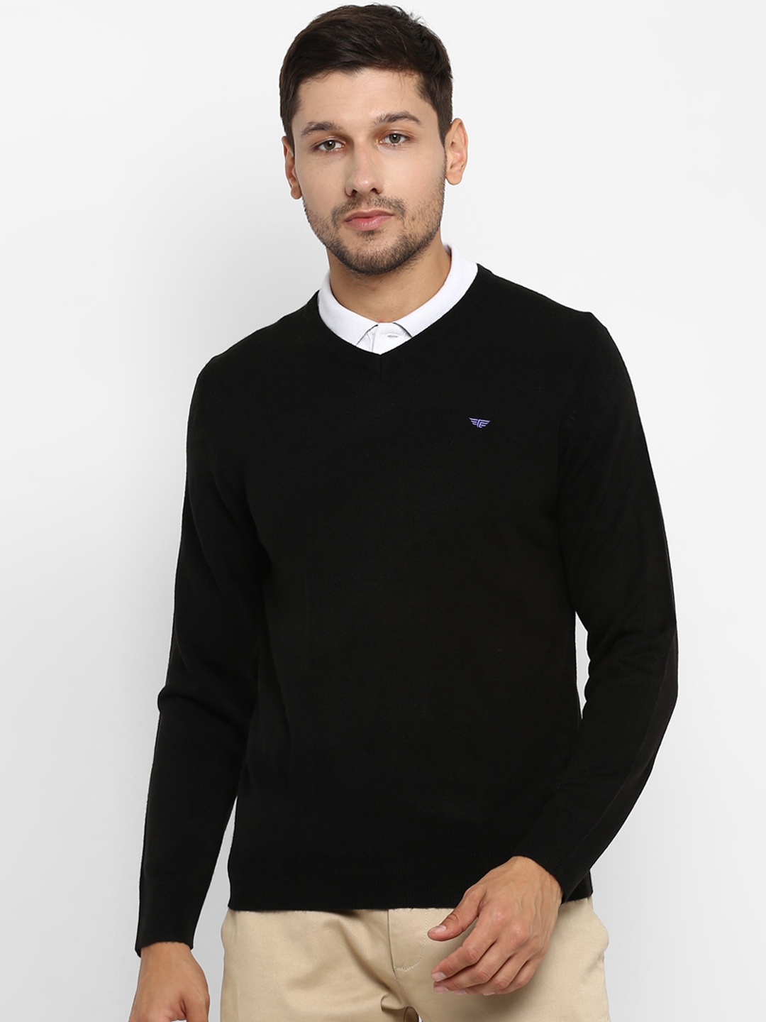 Buy Red Tape Men Black Solid Sweater - Sweaters for Men 10855806 | Myntra