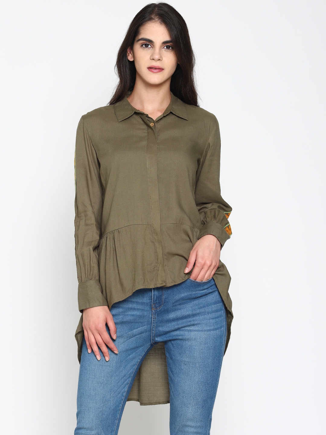olive green tops womens