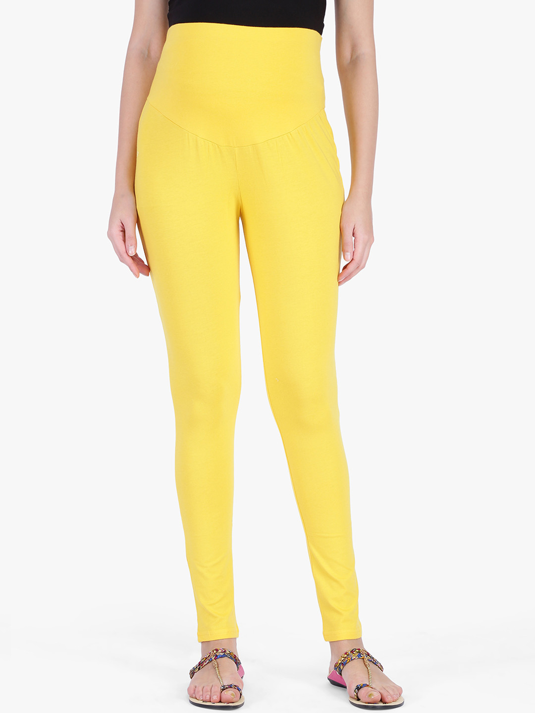 Buy MomToBe Women Yellow Solid Maternity Ankle Length Sustainable