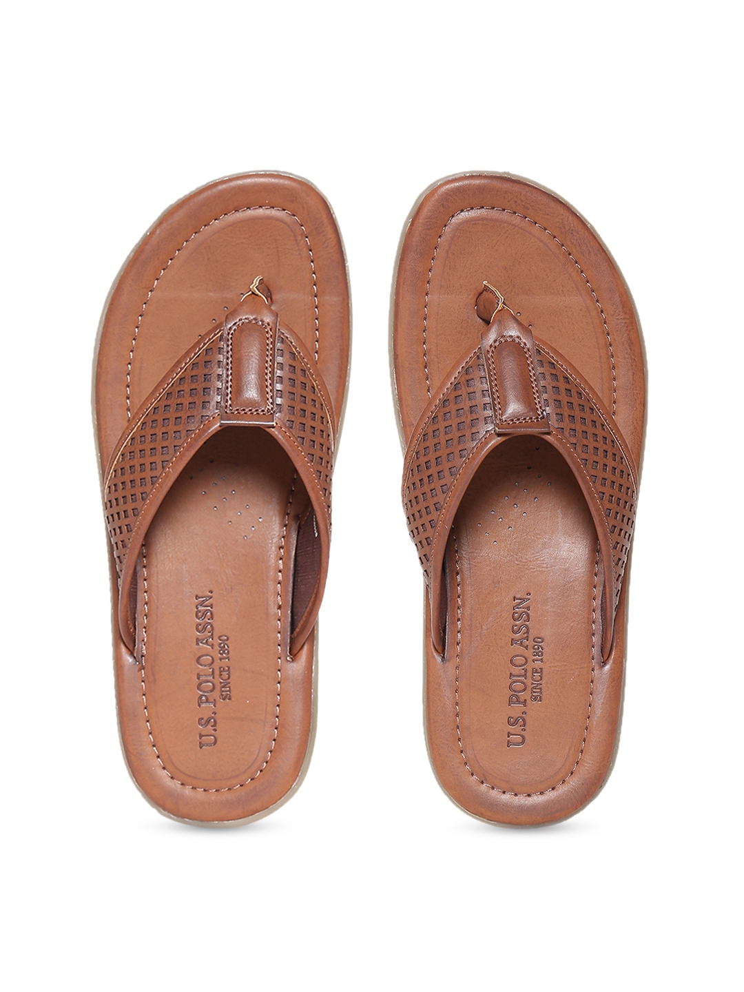 Buy U S Polo  Assn Men  Brown  Leather Sandals  Sandals  