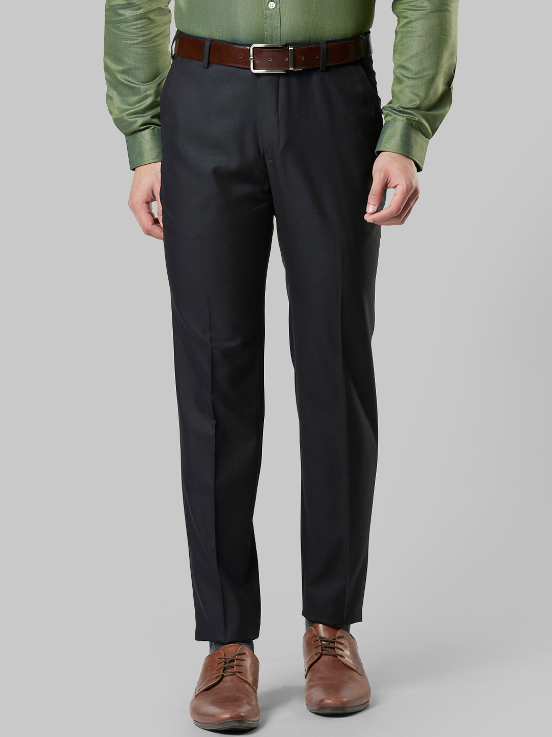 Buy Next Look Men Black Solid Slim Fit Formal Trousers Trousers for