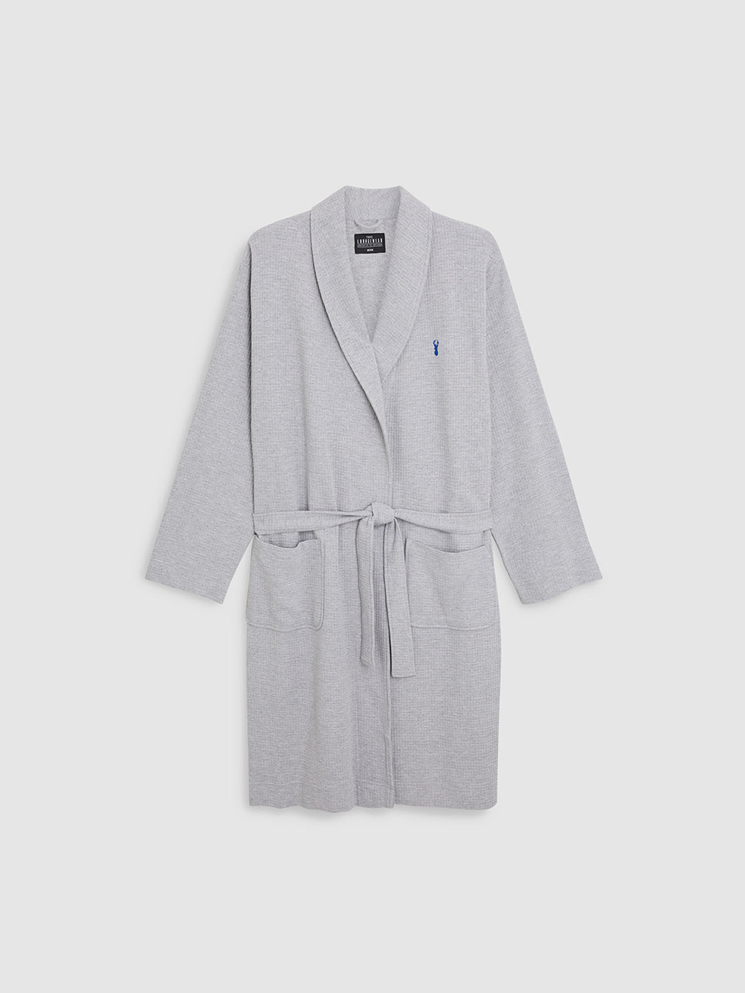 Buy Next Men Grey Solid Waffle Dressing Gown Robe for Men 10875050