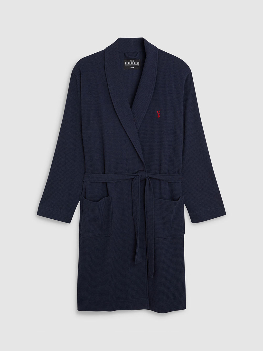 Buy Next Men Navy Blue Solid Waffle Dressing Gown Robe for Men 10875044 Myntra