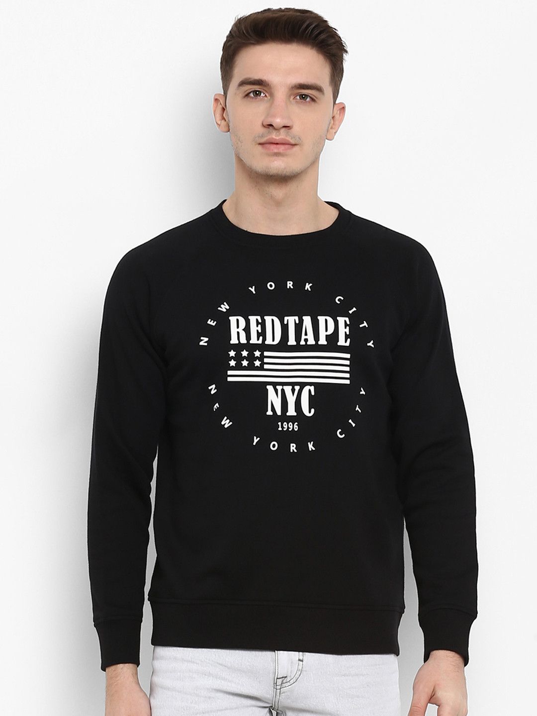 Buy Red Tape Men Black Printed Sweatshirt Sweatshirts for Men