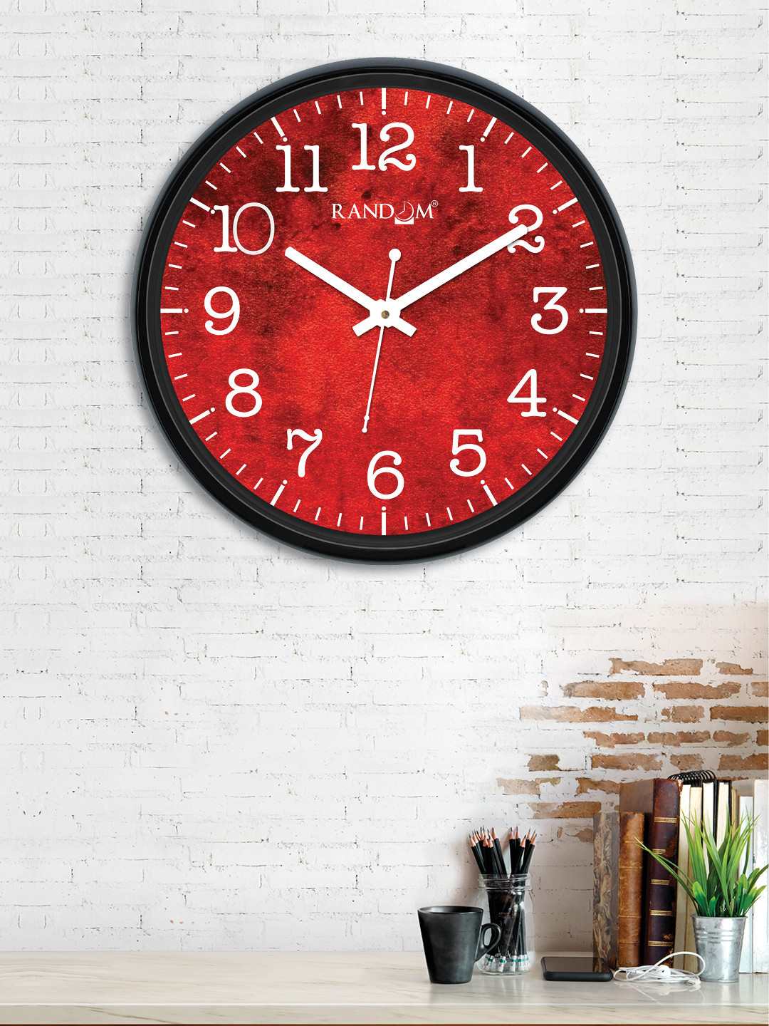 Buy RANDOM Red Round Printed 30 Cm Analogue Wall Clock Clocks for