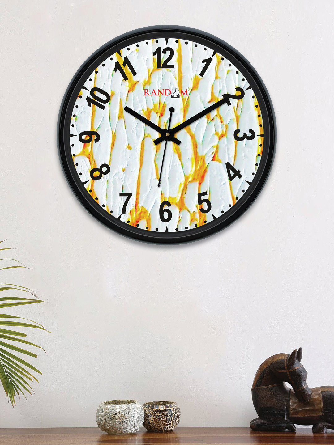 Buy RANDOM Blue & Yellow Round Printed 30 Cm Analogue Wall Clock