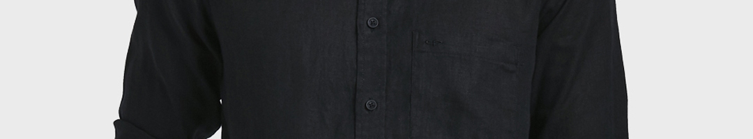 Buy ColorPlus Men Black Regular Fit Solid Linen Casual Shirt - Shirts ...