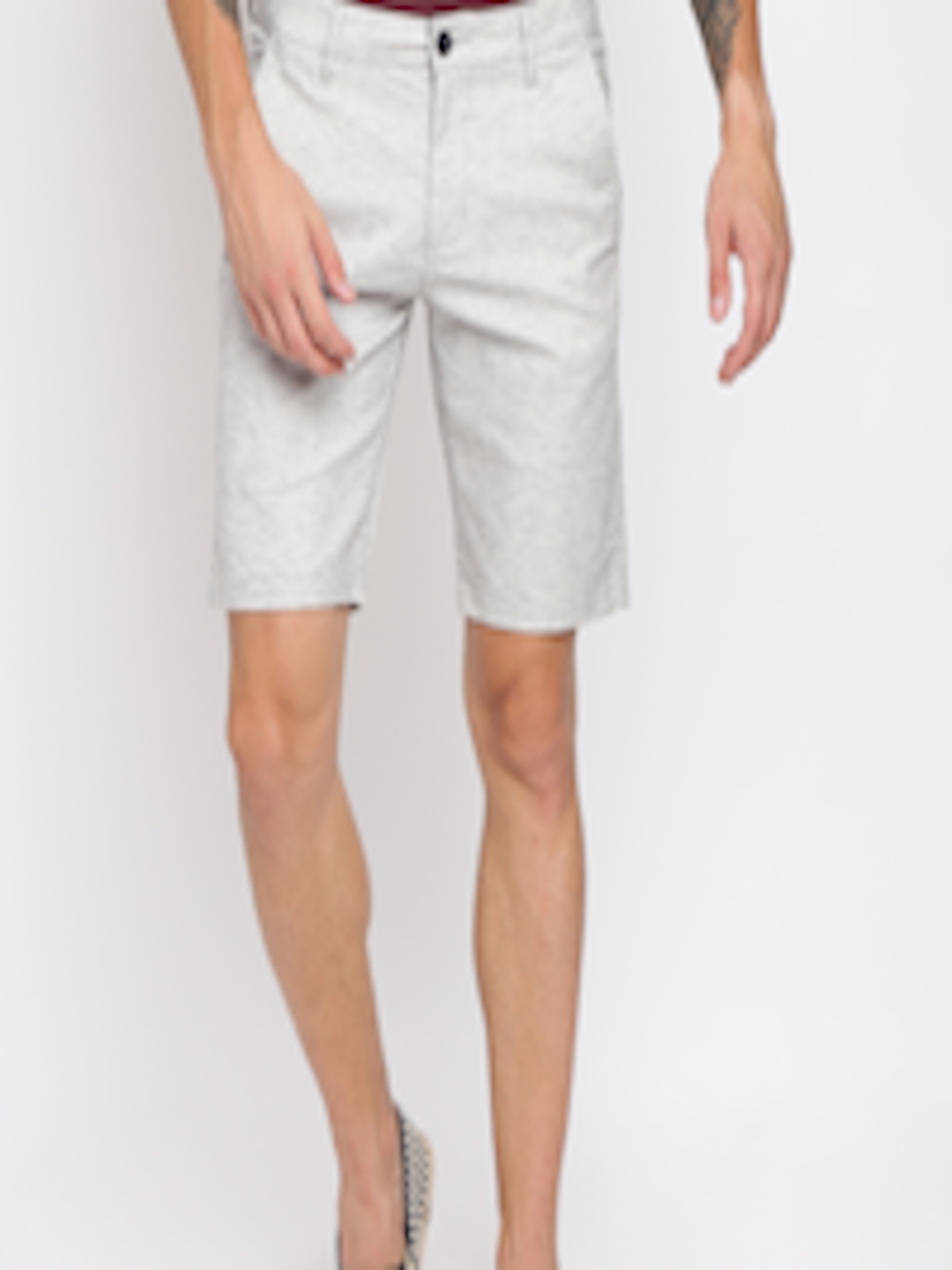 Buy Crocodile Men Grey Melange Solid Slim Fit Regular Shorts - Shorts ...