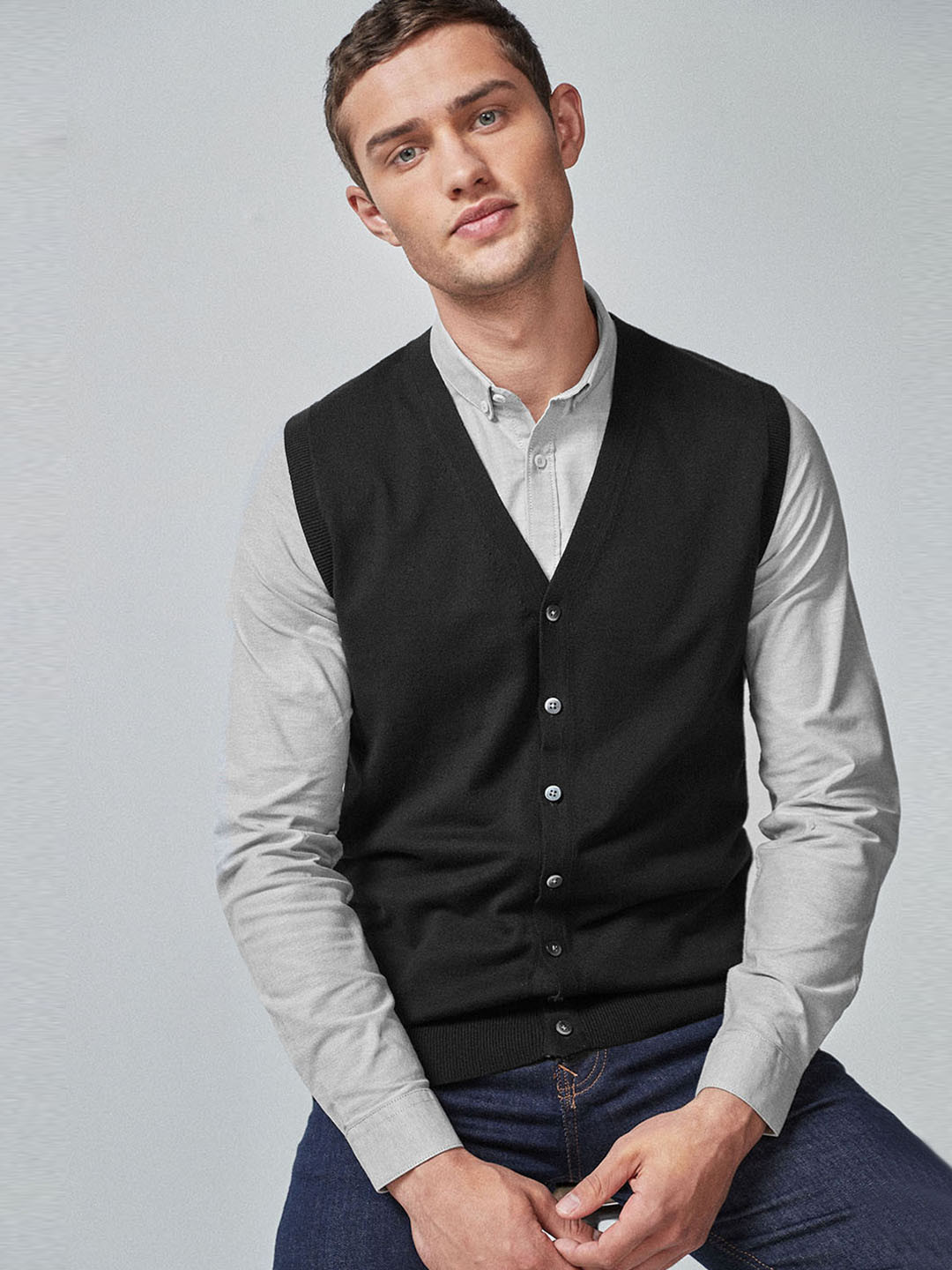 Buy Next Men Black Solid Cardigan Sweaters for Men 10900500 Myntra