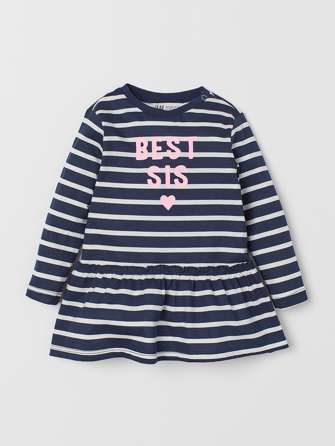 Buy H&M Girls Blue & Pink Striped Sibling Dress Dresses for Girls