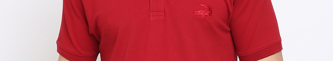 Buy Crocodile Men Red Solid Polo Collar T Shirt - Tshirts for Men ...