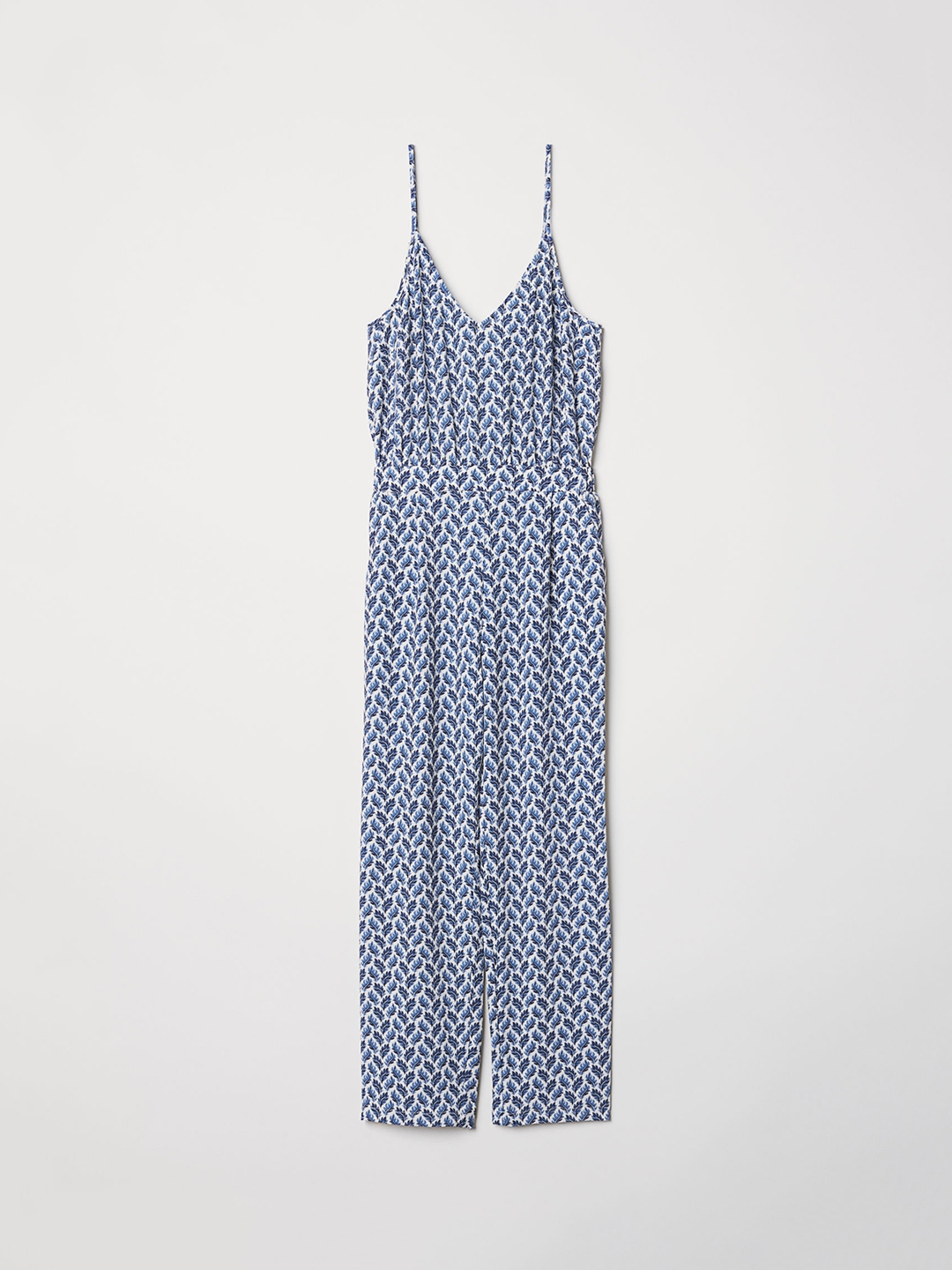 Buy H&M Women Blue & White Printed Crpe Jumpsuit Jumpsuit for Women