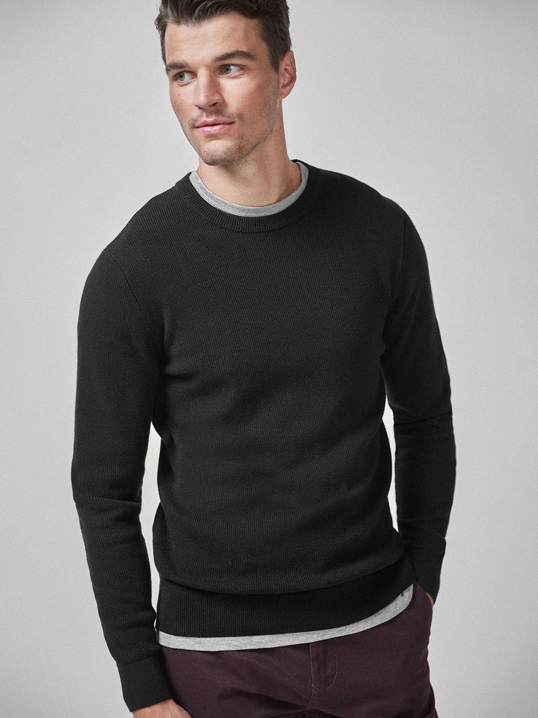 Buy Next Men Black Solid Pullover Sweater Sweaters for Men 10900694