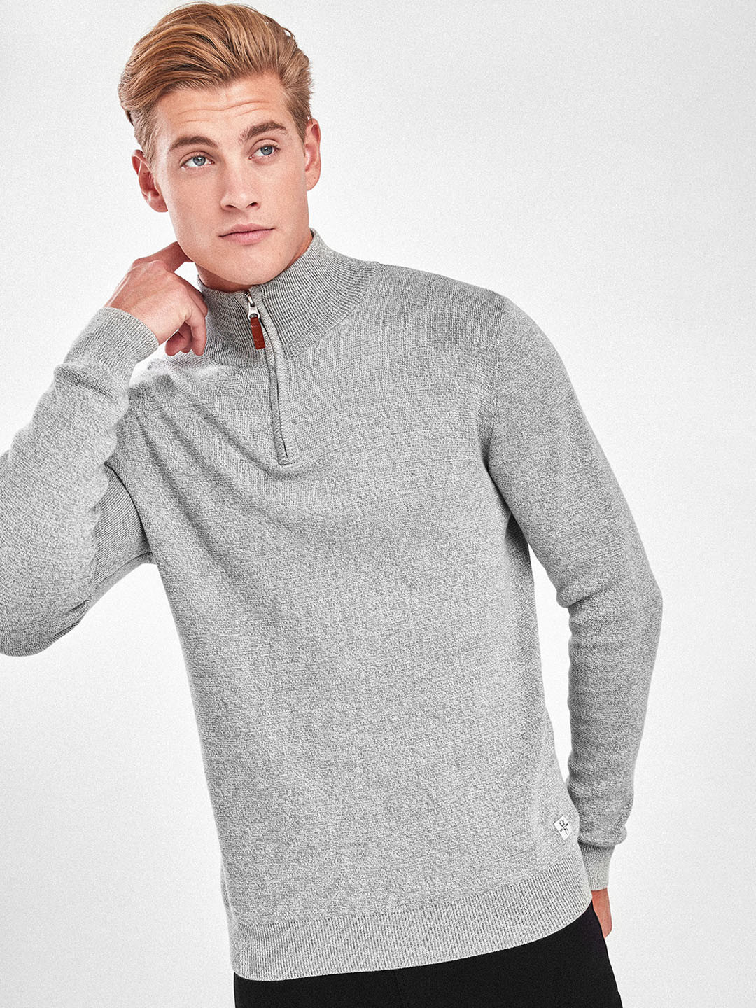 Buy Next Men Grey Solid Sweater Sweaters for Men 10900570 Myntra