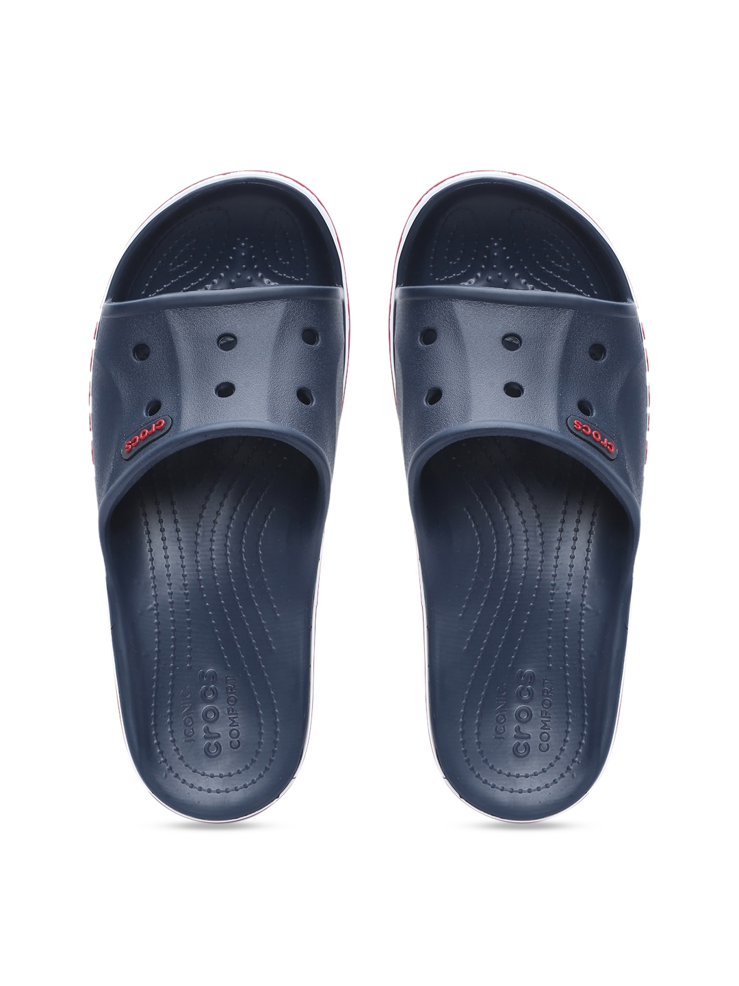 Buy Crocs Bayaband Unisex Navy Blue Solid Sliders - Flip Flops for ...