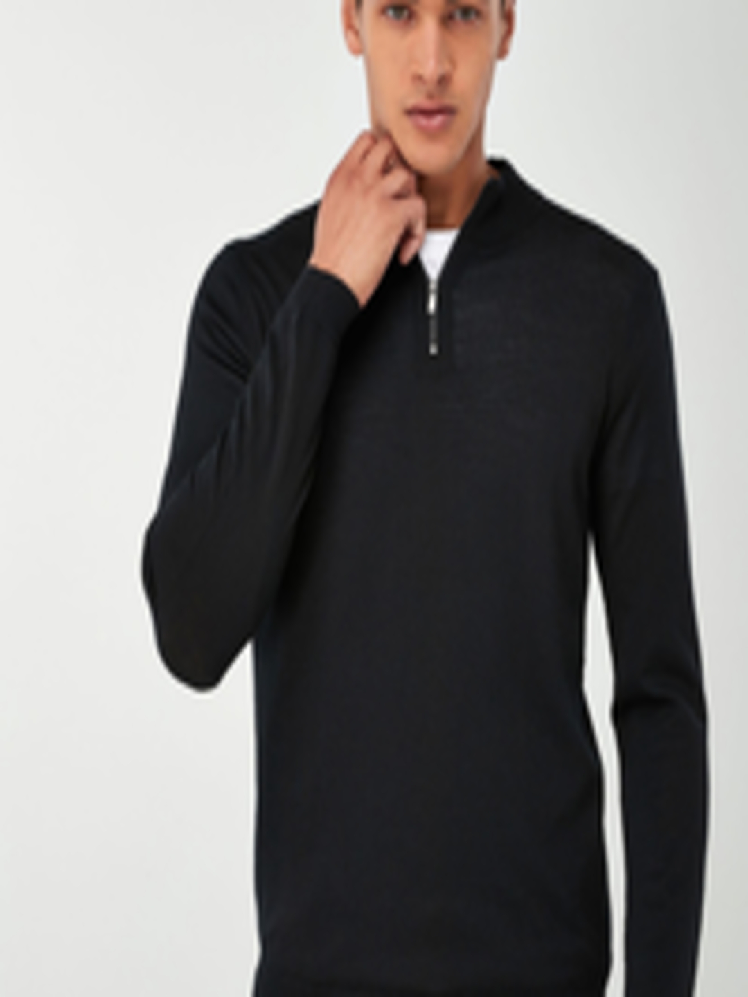 Buy Next Men Black Solid Woollen Sweater - Sweaters for Men 10900672 ...