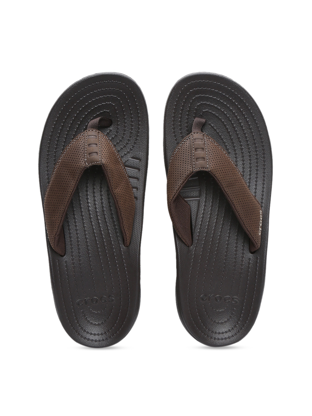 Buy Crocs Men Brown Solid Bogota Thong Flip Flops - Flip Flops for Men ...