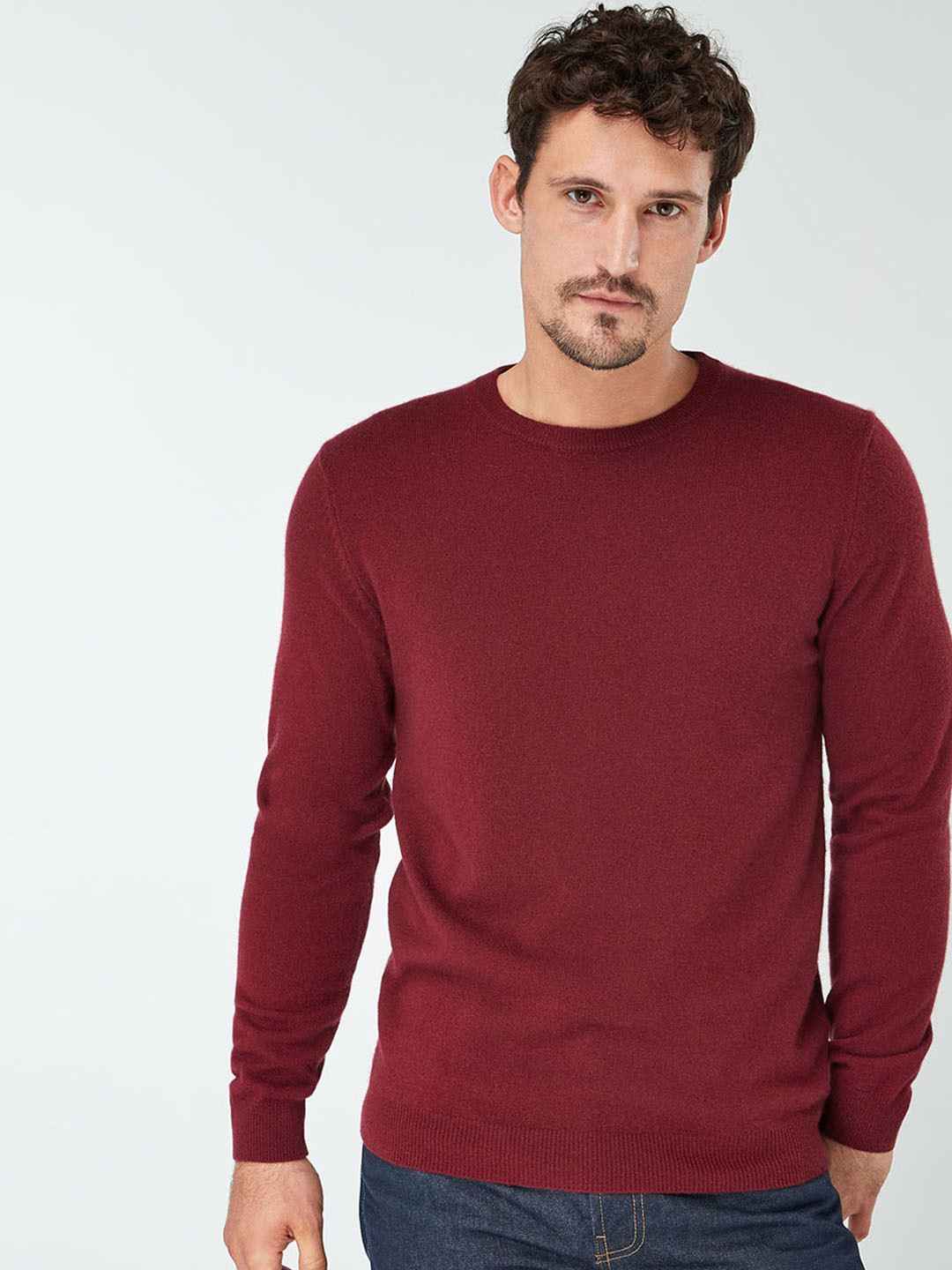 Buy Next Men Burgundy Solid Sweater Sweaters for Men 10900604 Myntra