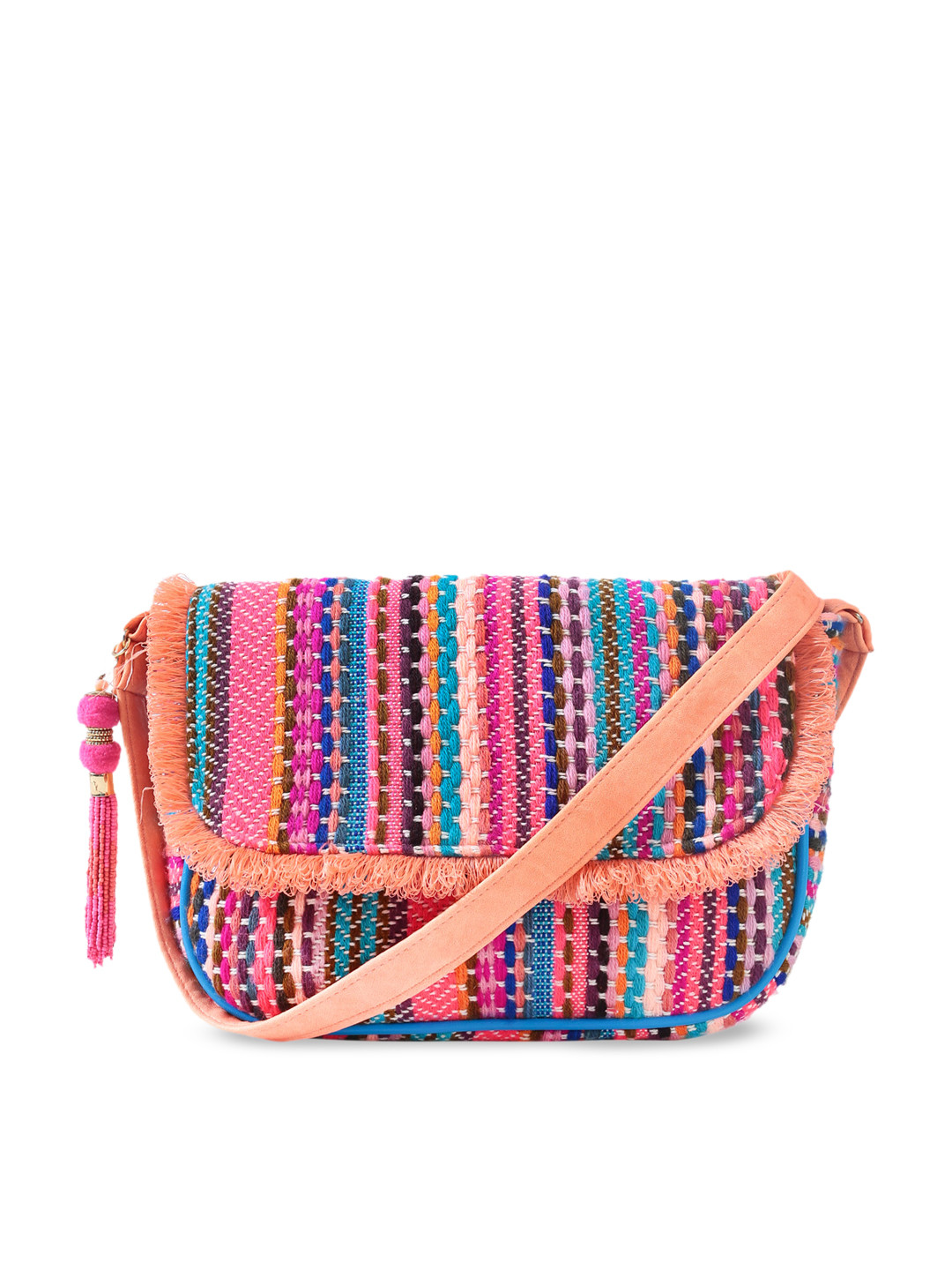 Buy Chumbak Multicoloured Self Design Sling Bag Handbags for Women