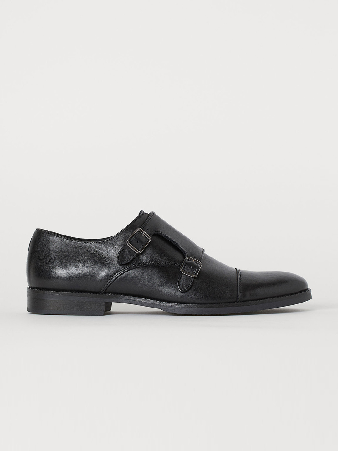 Buy H&M Men Black Solid Leather Monkstraps Casual Shoes for Men