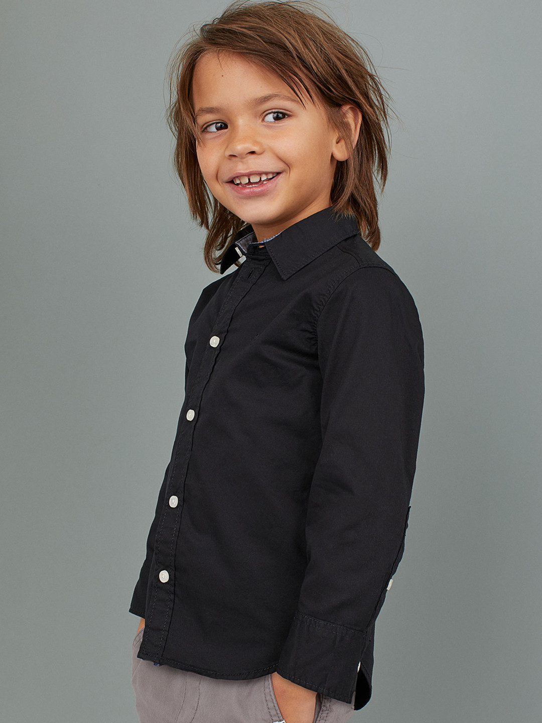 Buy H&M Boys Black Solid Cotton Shirt Shirts for Boys 10789054 Myntra