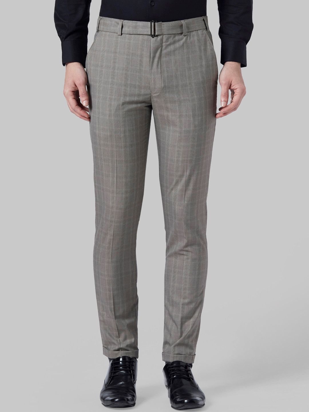 Buy Park Avenue Men Grey Regular Fit Checked Formal Trousers Trousers for Men 10904212 Myntra