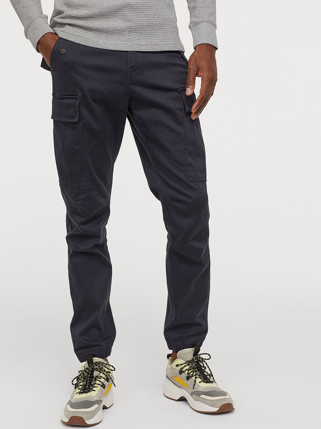 navy blue cargo trousers