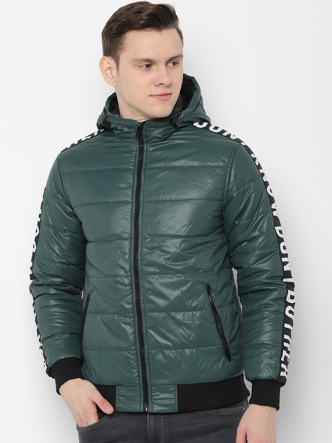 Buy People Men Green Solid Puffer Jacket Jackets for Men 10906602 Myntra