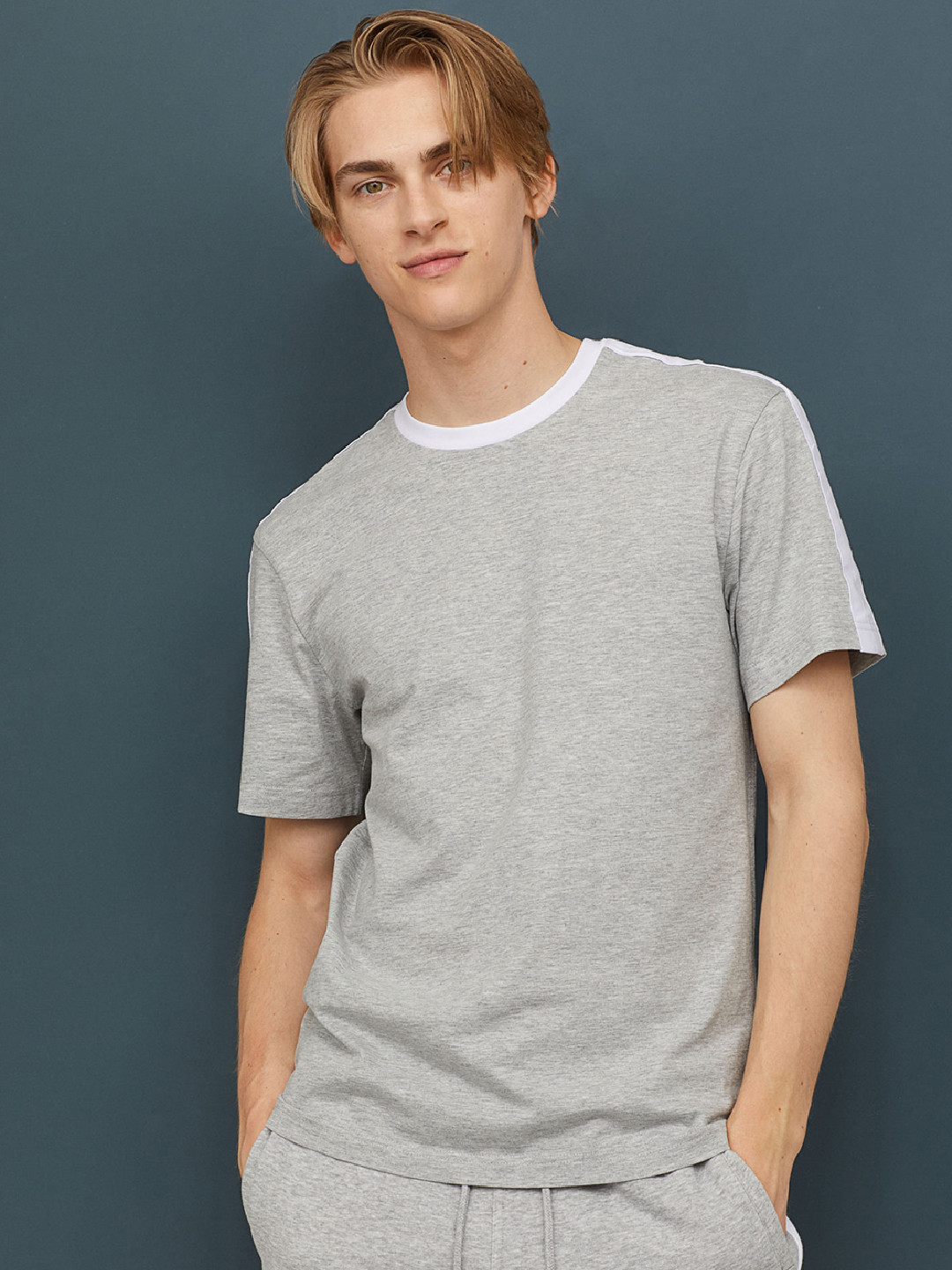 Buy H&M Grey T Shirt With Panels Tshirts for Men 10910794 Myntra