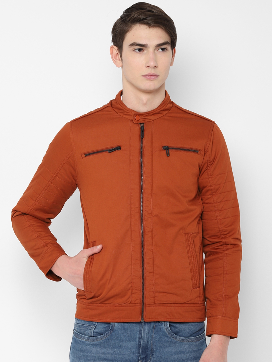 Buy People Men Rust Orange Solid Jacket - Jackets for Men 10906606 | Myntra