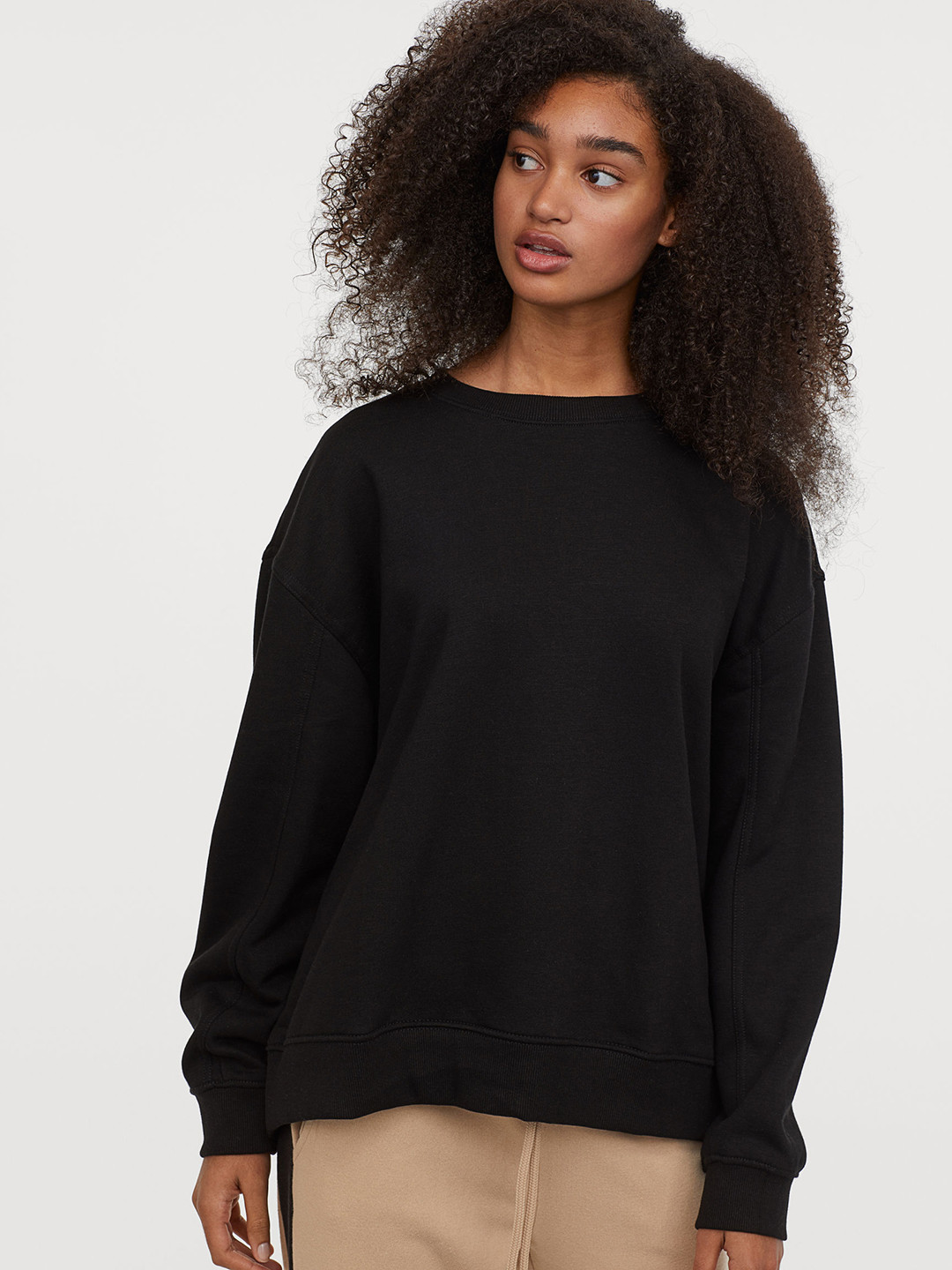 Buy H&M Women Black Solid Sweatshirt Sweatshirts for Women 10903954 Myntra