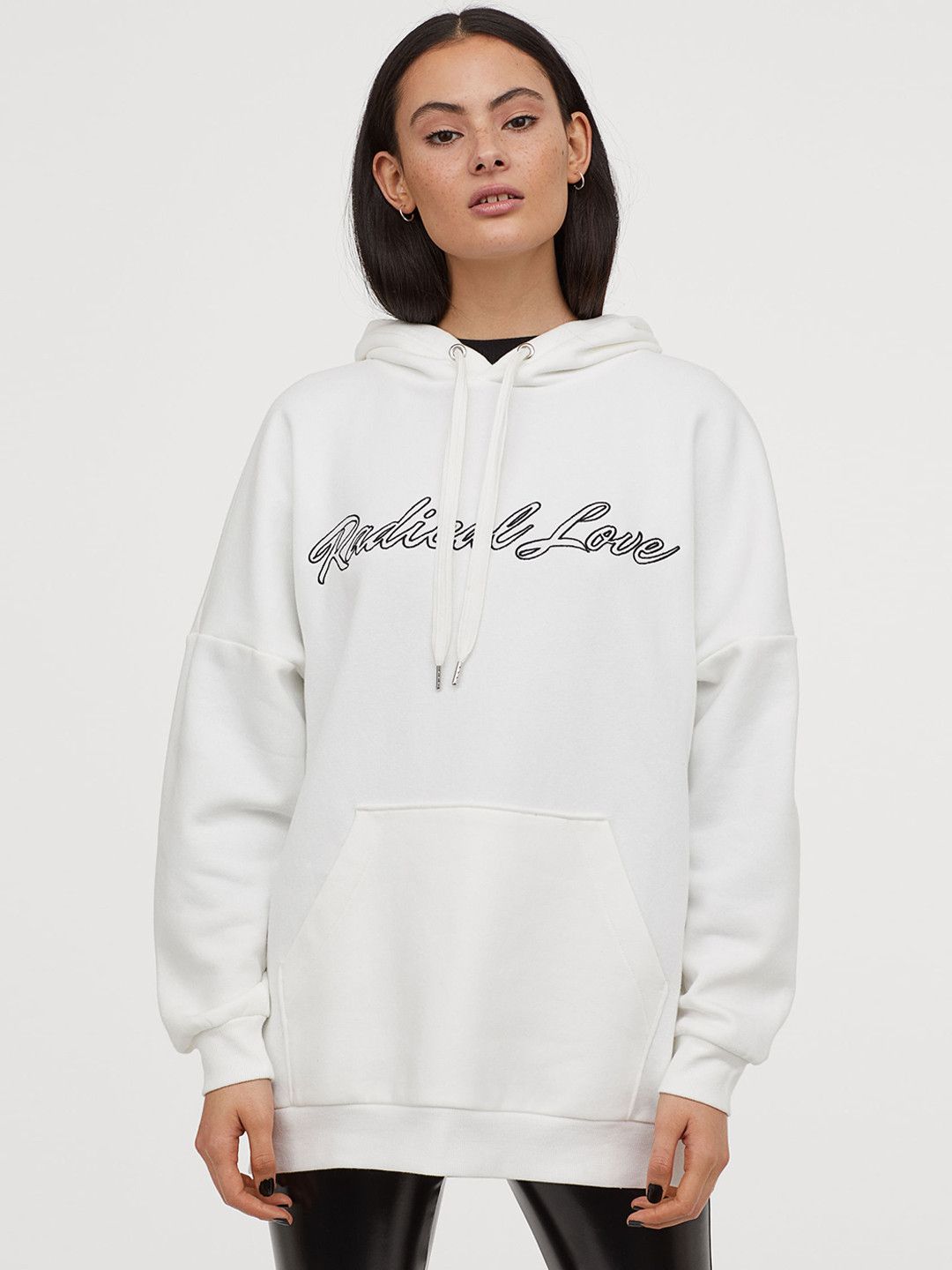 Buy H&M Women White Solid Hooded Top Sweatshirts for Women 10958836