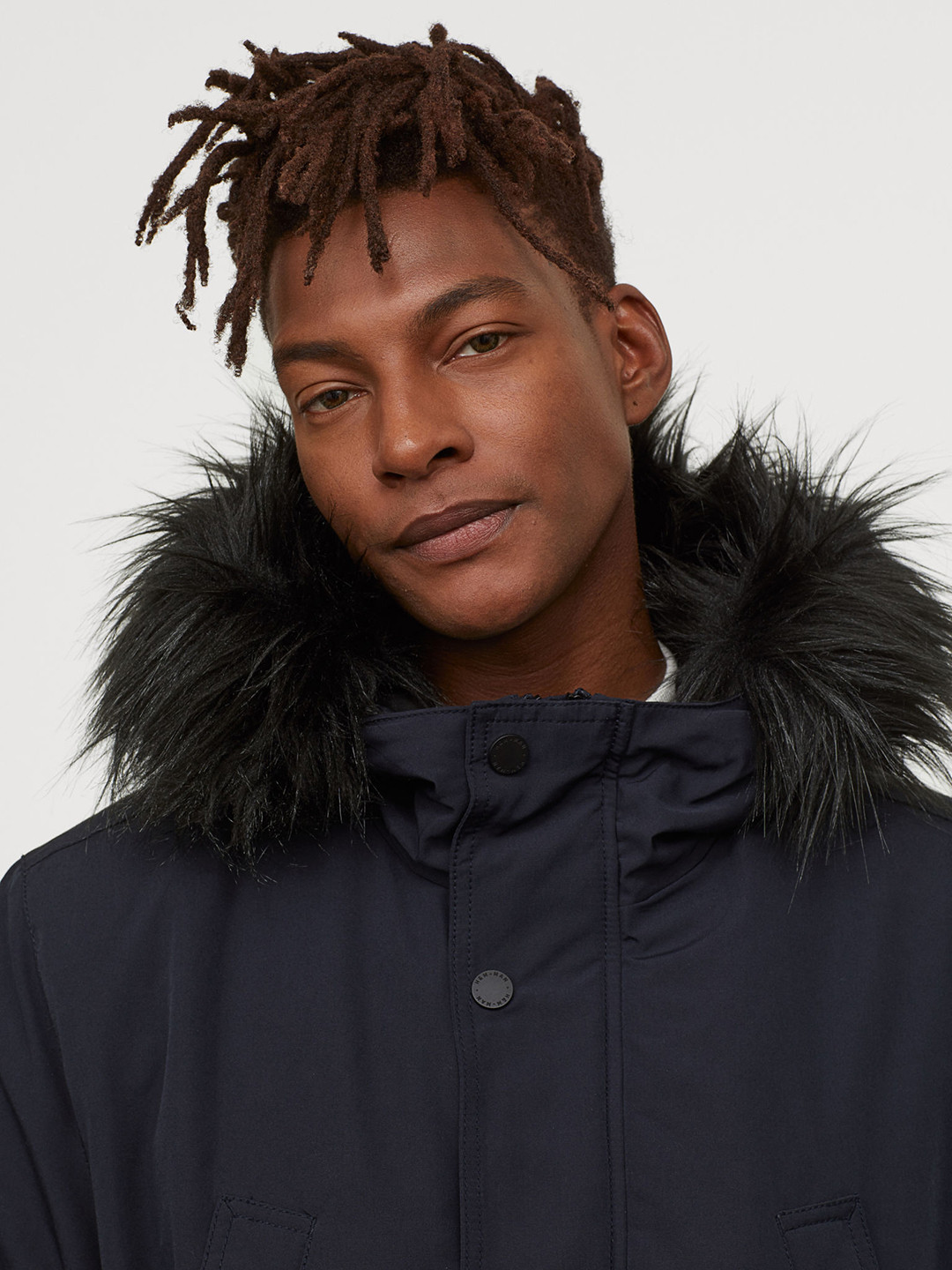 Buy H&M Men Blue Padded Parka With A Hood Jackets for Men 10958604