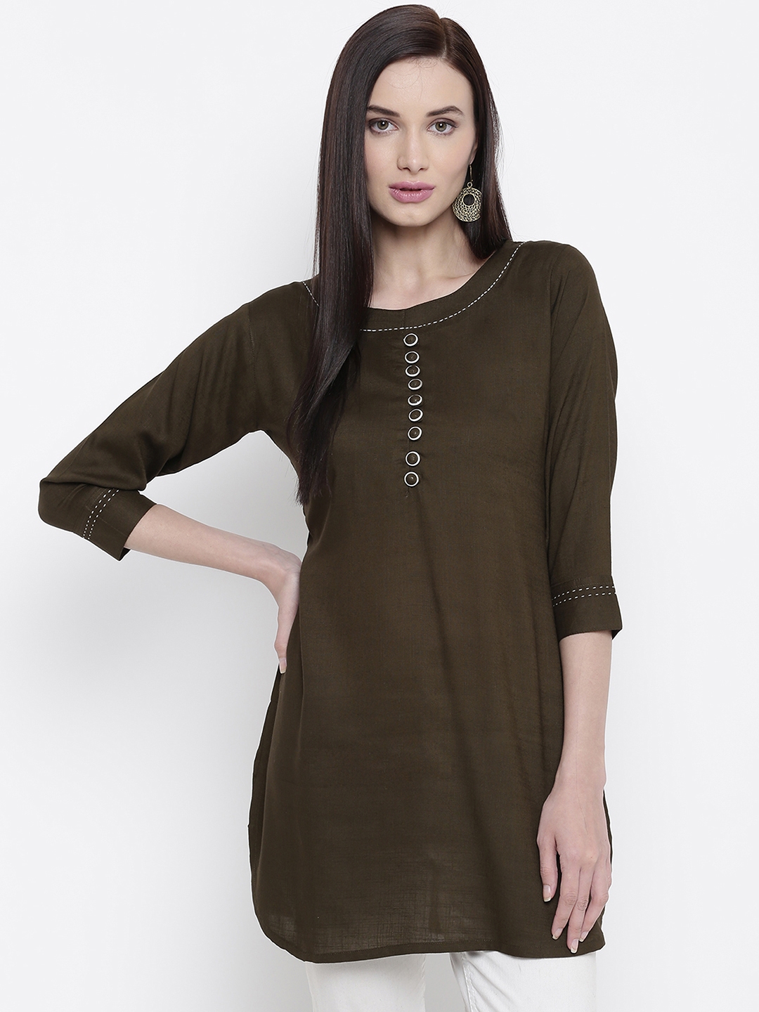 Buy FABNEST Brown Solid Tunic - Tunics for Women 10963654 | Myntra
