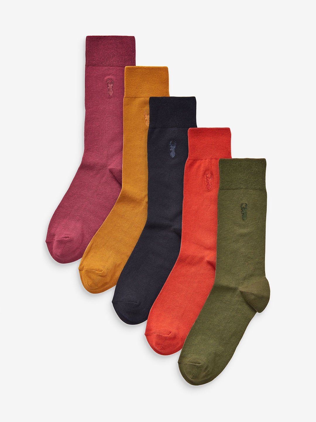 Buy Next Men Pack Of 5 Assorted Above Ankle Embroidery Socks - Socks ...