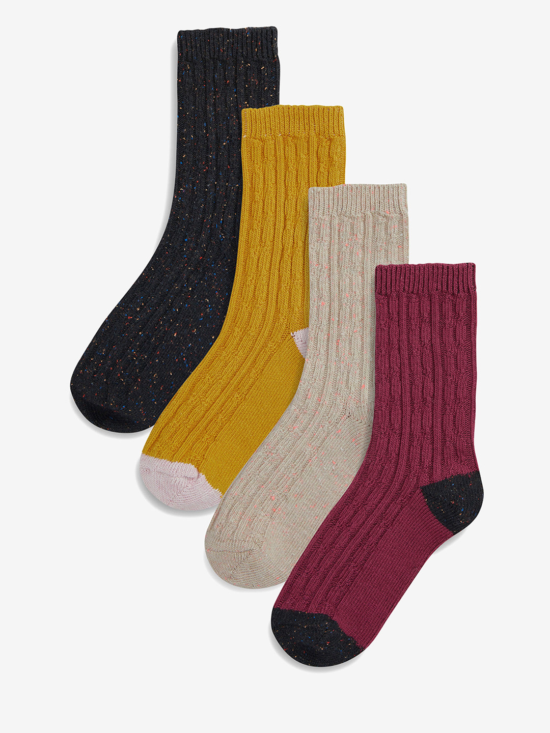 Buy Next Women Pack Of 4 Assorted Above Ankle Cable Neppy Socks Socks