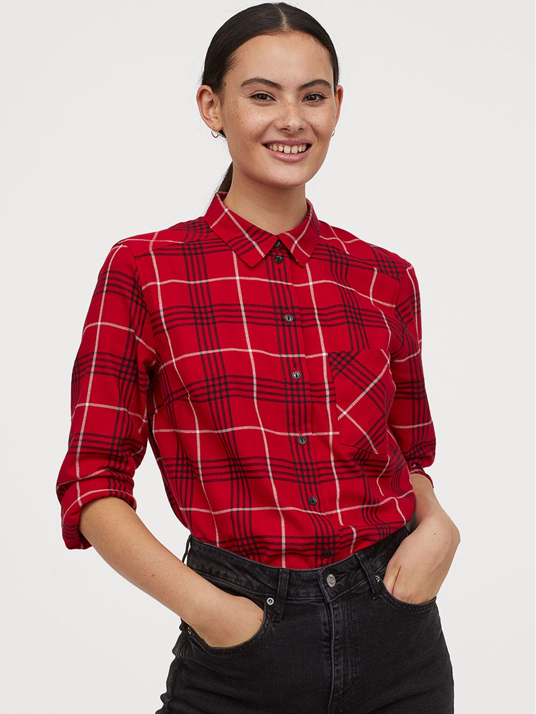red check shirt h&m