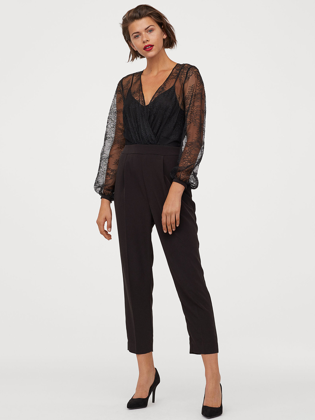 Buy H&M Women Black Tailored Jumpsuit Jumpsuit for Women 10974798