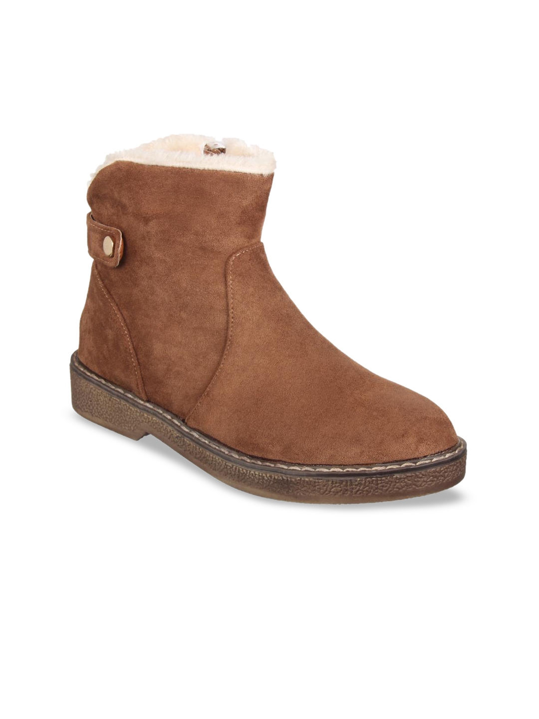 womens tan flat booties